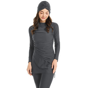 Mulheres Muçulmanas Senhoras Modesto Islâmico Cobertura Completa 3-pc Swimsuit Burquíni Burqini Beachwear - Product Image 6