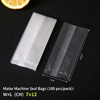 Sachets en plastique semi-transparents mats thermoscellables en stock, sacs d'emballage pour gâteaux de haricots mungo, bâtonnets glacés, biscuits