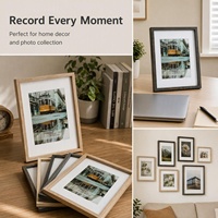 Ensemble de cadres photo MDF 11x14 pouces couleur personnalisée, avec passe-partout effet bois, design moderne, texture vieillie vintage - Décoration intérieure, cadeau pour l'affichage d'œuvres d'art