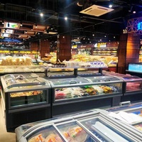 Congélateur vertical avec porte vitrée et refroidissement par air pour supermarché