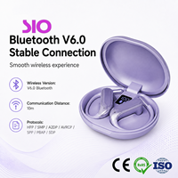 Écouteurs sans fil intra-auriculaires TWS 10m V6.0 avec contrôle tactile, étui de charge Type-C, 5h de musique, 4h d'appels, Noir, Gris, Violet