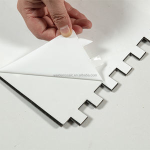 PVC Peel and Stick Backsplash Silver Metal Mosaico Autoadhesivo Aluminous Wall Mosaic Tiles - Product Image 4