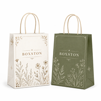Sacs cadeaux en papier artisanal écologique personnalisés avec logo, poignées en ruban, finition de laminage aseptique, pour la restauration rapide