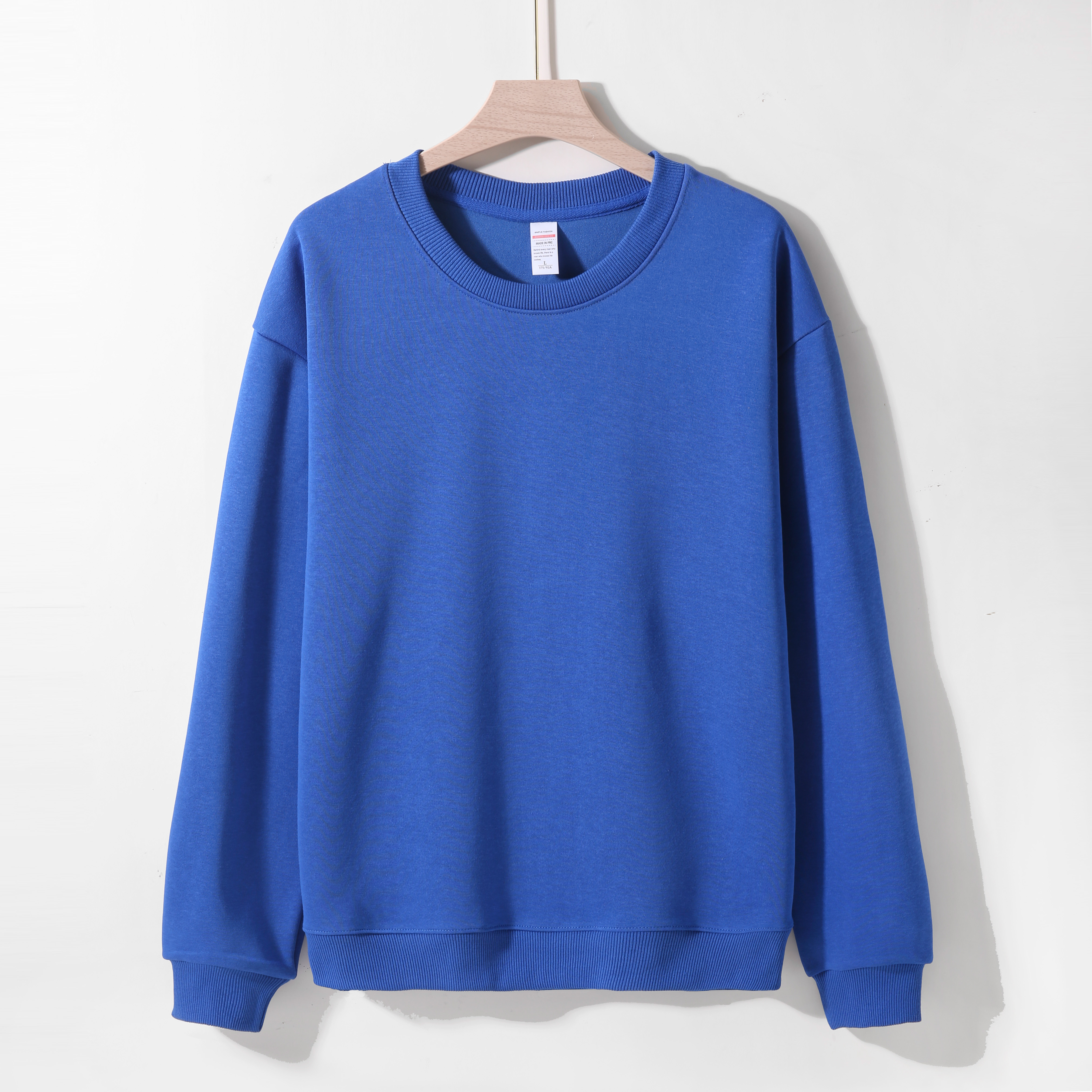 Blue-Parent-child cotton T-shirt with round neck