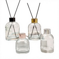Bouteilles de diffuseur d'arômes en verre décoratives de luxe transparentes vides avec bouchon à vis