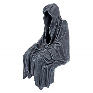 Polyresin/ designer résine statues Tirer Réconfort La Plante Grimpante Gothique Décor Étagère Statue Assise, 8 Pouces, Greystone - Product Image 2