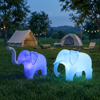 Scultura Luminosa di Elefante e Delfino, Decorazione Natalizia per Esterni, Illuminazione Personalizzata per Prato e Paesaggio