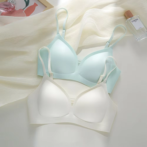 MB-SBD2531 Intimo Estivo da Donna <span class=keywords><strong>in</strong></span> Nylon Senza Cuciture, Lingerie Traspirante con Spalline Regolabili e Reggiseno Ultra Sottile <span class=keywords><strong>in</strong></span> <span class=keywords><strong>Pizzo</strong></span> - Product Image 1