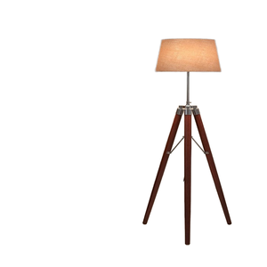 Lámpara de Pie Moderna de Madera de Pino con Altura Ajustable, Pantalla de Tela de Lino, Luz LED 2700K Blanco Cálido, 90 CRI para Oficina y Hotel - Product Image 1