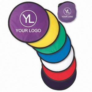 Disco Volador Plegable de Nailon Redondo con Logotipo Personalizado para Exteriores, Ideal para Regalos Promocionales - Product Image 1