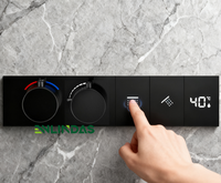 Mitigeur de douche thermostatique à affichage de température et contrôle de débit, tout en laiton de haute qualité, 2 fonctions, ensemble de pommeau de douche 2025
