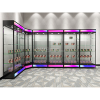 Vitrine en verre de magasin de fumée armoire avec lumière colorée épicerie affichage comptoir cadre en aluminium vitrine de vente au détail