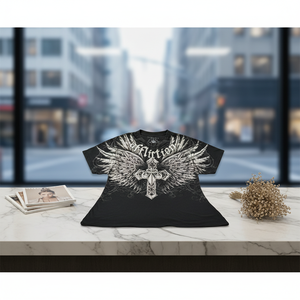 2000s <strong>Affliction</strong> Vintage Punk Hip Hop Graphic Print Oversized Men's T-shirt 180g 100% Cotton Short Sleeve Breathable - Product Image 5