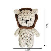 Crochet personnalisé Amigurumi Lion jouet doux Mini Lion hochet couette PP coton animal en peluche cadeau tricoté à la main en peluche pour bébé