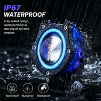 LELANPU Lampe de projecteur LED pour moto IP67, œil d'ange bleu, œil de démon rouge, blanc jaune bicolore, 40W, phare antibrouillard, ATV UTV
