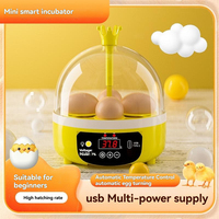 Incubateur d'œufs portable USB mini, 4 œufs, retournement automatique, plateau rotatif à 360 degrés, lampe de visionnage LED pour poulets, canards, cailles, usage domestique