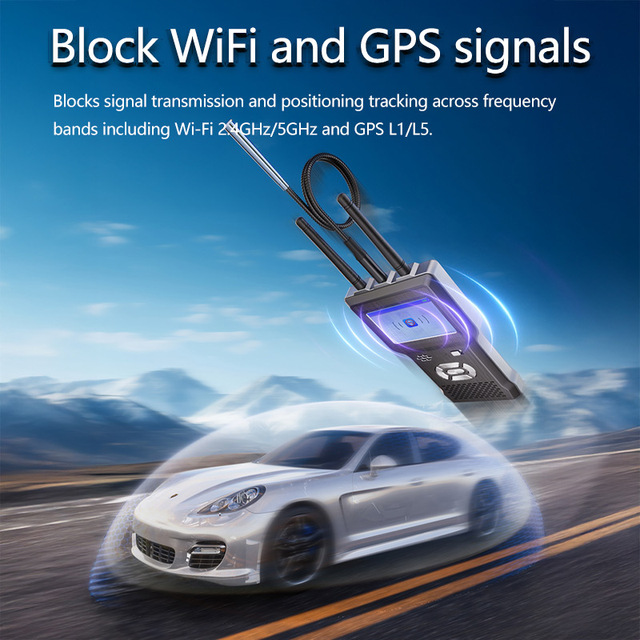 DJ01 Detector 10MHz-6GHz RF Signal Scanner GPS Tracker Bug Finder Hidden Camera Detector with WIFI 2.4G/5G Analysis Signal Bloc