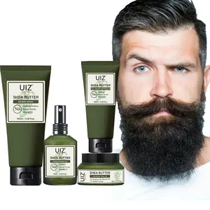 Wholesale Men's Beard Care Set Products Growth Full Beard Detangler Oil Balm Men Beard Grooming Kit