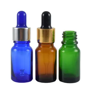clear/ amber/ green/ cobalt blue glass perfume bottle with dropper, 10ml essential oil bottle