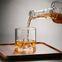 Verre à whisky moderne et minimaliste en borosilicate de qualité supérieure – Design Glacial pour bar à domicile