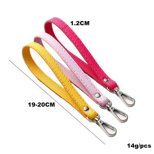 Porte-clés universel en cuir de veau porte-clés en métal de couleur unie avec lanière courte pour téléphone professionnel étanche - Product Image 2