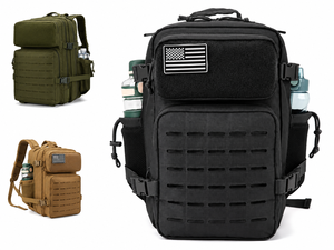 Waterproof tactical <b>backpack</b> in Oxford fabric camouflage design, nylon-polyester blend, suitable for outdoor sports and hunting - Product Image 2