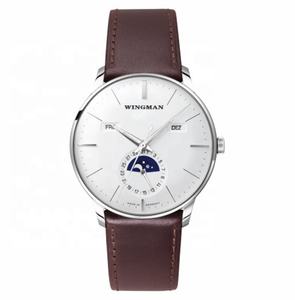 Montre mécanique pour homme, multifonction, phase de lune, date, bracelet en cuir véritable, style business - Product Image 2