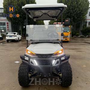 Carrito de Golf Eléctrico de 4 Plazas para Caza, Buggy de Alta Velocidad de 60V con Techo de Plástico, Asientos Convertibles para Equipaje - Product Image 2