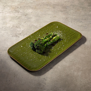 2024 Logo personnalisé couleur à la mode grand <span class=keywords><strong>plateau</strong></span> <span class=keywords><strong>de</strong></span> service assiettes <span class=keywords><strong>de</strong></span> fruits <span class=keywords><strong>de</strong></span> <span class=keywords><strong>mer</strong></span> pour Restaurant vaisselle vert Texture <span class=keywords><strong>plateau</strong></span> en céramique - Product Image 1