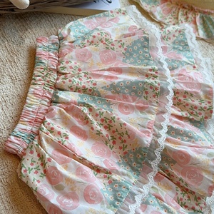 Conjunto <span class=keywords><strong>de</strong></span> 2 piezas con estampado floral para niña, cuello <span class=keywords><strong>de</strong></span> muñeca, manga con volantes, falda <span class=keywords><strong>de</strong></span> encaje escalonada, <span class=keywords><strong>ropa</strong></span> <span class=keywords><strong>de</strong></span> verano - Product Image 4