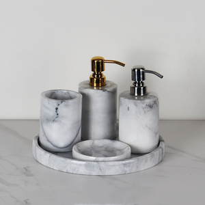 Home decoration natural marble modern designer bathroom accessories set