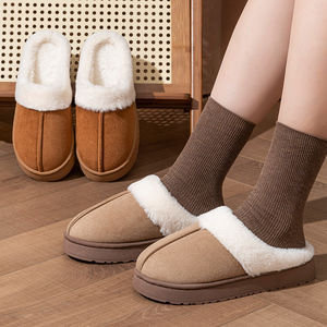 Vendita calda scarpe da casa per interni da uomo facili da indossare soffice stivali da neve con punta in peluche tessuto EVA suola invernale in <span class=keywords><strong>pelliccia</strong></span> calda <span class=keywords><strong>pantofole</strong></span> di cotone - Product Image 5