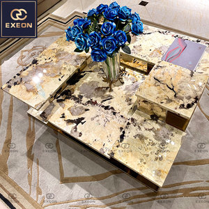 Modern Luxury Creative Design Coffee Table Marble Top Special-shaped Stainless Steel Coffee Table Living Room <strong>Furniture</strong> - Product Image 4