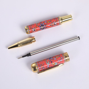 Bolígrafo de Metal con Patrón Floral Esmaltado Chino, Estilo Oriental Vintage, Bolígrafo de Regalo para Negocios de Lujo, Recuerdo - Product Image 4