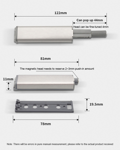 Matériau ouvert muet amortisseur à <span class=keywords><strong>fermeture</strong></span> en douceur tiroir en alliage d'aluminium Push Touch ABS plastique porte armoire loquet magnétique fermetures - Product Image 5