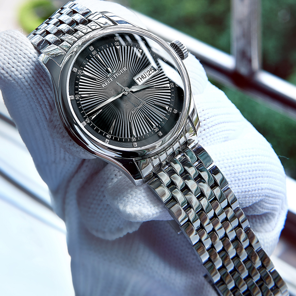 Reef Tiger Classic Luxury Dress Watch for Men - Stainless Steel