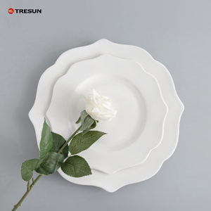 Assiettes alimentaires en céramique de porcelaine fine nouvel os irrégulier blanc personnalisé plats pour restaurant à la maison - Product Image 5