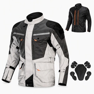 Jaket Motor Armor Level 2 CE Pria, Teruji REACH, Lapisan Katun Tahan Air yang Dapat Dilepas, Jaket Pelindung Berkendara Motor yang Hangat - Product Image 1