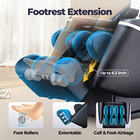 Silla de Masaje 3D 4D de Gravedad Cero para Todo el Cuerpo, Reclinable Shiatsu con Calor y Masajeador de Pies, Escaneo Corporal, Envío Inmediato desde Almacén de EE. UU.