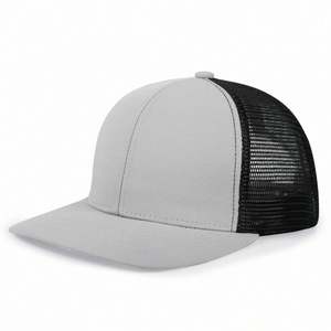 Gorra de béisbol tipo trucker con visera plana, de malla, en blanco, con bordado personalizado y relieve 3D, común en el ámbito empresarial - Product Image 5