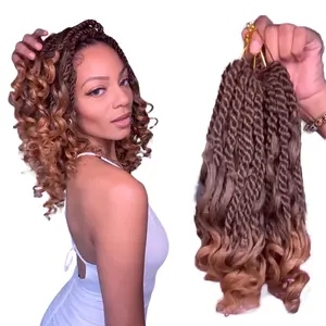 14 inch 12 gói pretwisted niềm đam mê Xoắn Crochet niềm đam mê tóc bím tóc Crochet pretwisted Boho hộp Bím Tóc Crochet Bím Tóc