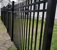 Panneau de clôture de sécurité en acier zingué pour jardin extérieur, en aluminium thermolaqué anti-rouille avec pointe en forme de lance