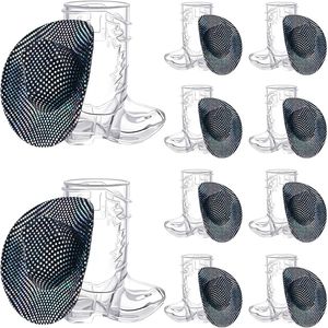 10 Uds. De plástico Mini sombrero de vaquero occidental y 10 Uds. De plástico para botas, gafas de chupito en miniatura, lindo sombrero de muñeca, tazas para botas de vaquero - Product Image 3