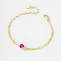 Bracelet en argent sterling S925 minimaliste avec zircon coloré rond, élégant accessoire de bijouterie fine, cadeau pour femme, idéal pour le quotidien, les fêtes et les événements.