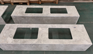 Comptoirs de cuisine, îlots, meubles-lavabos de salle de bain et plans de travail de salle à manger en marbre gris clair, gris Vatican et pierre naturelle moderne, polis - Product Image 2