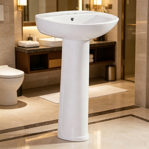 <span class=keywords><strong>Lavabo</strong></span> de Cerámica con Pedestal Clásico de 400x570x850mm, <span class=keywords><strong>Lavabo</strong></span> Duradero de Tamaño Estándar, Suministro de Fábrica - Product Image 1