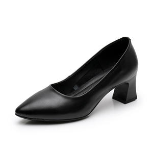 Venta caliente cuero genuino sólido mate negro <span class=keywords><strong>azafata</strong></span> Banco empleado del hotel trabajo zapatos <span class=keywords><strong>de</strong></span> las señoras - Product Image 1