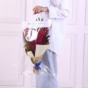 Cyber Popular Ins Transparent Portable <b>Flower</b> Bag <b>Single</b> Rose Bouquet Plastic Opp Gift Bag Floral Packaging Bag - Product Image 2
