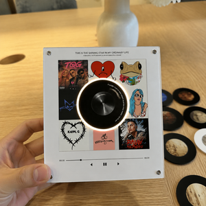 Mercancía Kpop, Imán Giratorio Luminoso para Refrigerador, Acrílico Ecológico y Duradero, Reproductor de Música LED con Foto de Álbum DIY, para Fans de Ídolos - Product Image 2