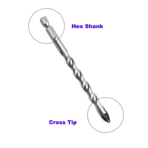 Mũi Khoan Đặc Biệt Với Đầu Chéo Hex Shank Để Cắt Kính - Product Image 1